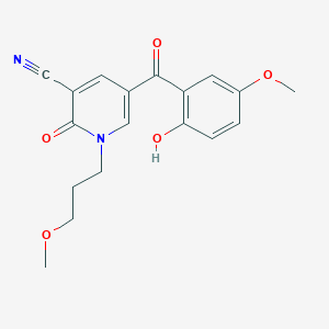 molecular formula C18H18N2O5 B2818605 5-(2-羟基-5-甲氧基苯甲酰)-1-(3-甲氧基丙基)-2-氧代-1,2-二氢吡啶-3-羧腈 CAS No. 726146-05-0