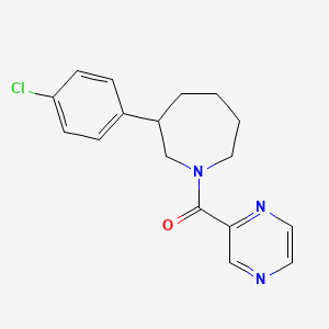 molecular formula C17H18ClN3O B2818611 3-(4-chlorophenyl)-1-(pyrazine-2-carbonyl)azepane CAS No. 1798512-88-5