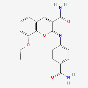(2Z)-2-[(4-carbamoylphenyl)imino]-8-ethoxy-2H-chromene-3-carboxamide