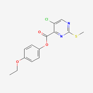 molecular formula C14H13ClN2O3S B2818620 4-Ethoxyphenyl 5-chloro-2-(methylsulfanyl)pyrimidine-4-carboxylate CAS No. 1119385-53-3