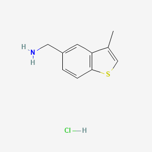 molecular formula C10H12ClNS B2818622 (3-Methyl-1-benzothiophen-5-yl)methanamine;hydrochloride CAS No. 36035-10-6