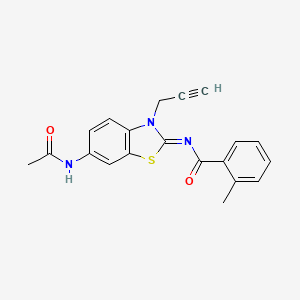 molecular formula C20H17N3O2S B2818626 (Z)-N-(6-acetamido-3-(prop-2-yn-1-yl)benzo[d]thiazol-2(3H)-ylidene)-2-methylbenzamide CAS No. 865183-01-3