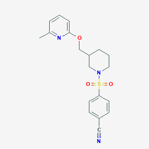 4-[(3-{[(6-Methylpyridin-2-yl)oxy]methyl}piperidin-1-yl)sulfonyl]benzonitrile