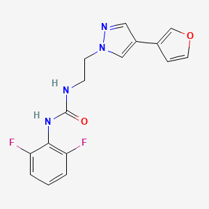 molecular formula C16H14F2N4O2 B2818630 1-(2,6-difluorophenyl)-3-(2-(4-(furan-3-yl)-1H-pyrazol-1-yl)ethyl)urea CAS No. 2034552-98-0
