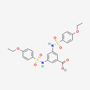 molecular formula C23H24N2O8S2 B2818639 3,5-Bis(4-ethoxybenzenesulfonamido)benzoic acid CAS No. 380194-98-9