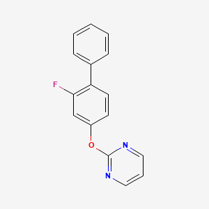 molecular formula C16H11FN2O B2818646 2-[(2-Fluoro[1,1'-biphenyl]-4-yl)oxy]pyrimidine CAS No. 477846-72-3