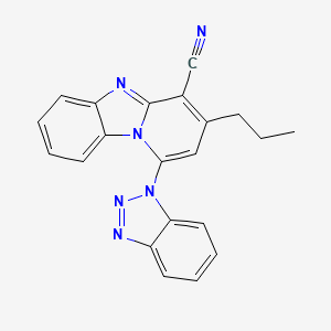 molecular formula C21H16N6 B2818648 1-(1H-苯并三唑-1-基)-3-丙基吡啶并[1,2-a]苯并咪唑-4-碳腈 CAS No. 683795-90-6