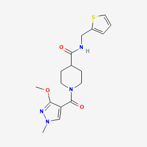 1-(3-methoxy-1-methyl-1H-pyrazole-4-carbonyl)-N-(thiophen-2-ylmethyl)piperidine-4-carboxamide