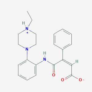 molecular formula C22H25N3O3 B281865 (Z)-4-[2-(4-ethylpiperazin-4-ium-1-yl)anilino]-4-oxo-3-phenylbut-2-enoate 