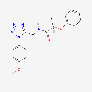 molecular formula C19H21N5O3 B2818650 N-((1-(4-ethoxyphenyl)-1H-tetrazol-5-yl)methyl)-2-phenoxypropanamide CAS No. 1005292-33-0