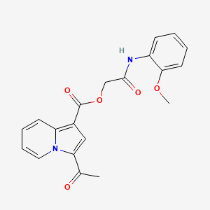 2-((2-Methoxyphenyl)amino)-2-oxoethyl 3-acetylindolizine-1-carboxylate