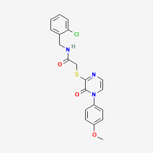 molecular formula C20H18ClN3O3S B2818653 N-[(2-chlorophenyl)methyl]-2-[4-(4-methoxyphenyl)-3-oxopyrazin-2-yl]sulfanylacetamide CAS No. 895111-15-6