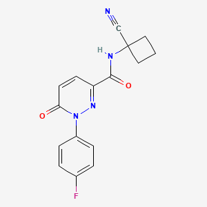 molecular formula C16H13FN4O2 B2818654 N-(1-cyanocyclobutyl)-1-(4-fluorophenyl)-6-oxo-1,6-dihydropyridazine-3-carboxamide CAS No. 1258778-68-5