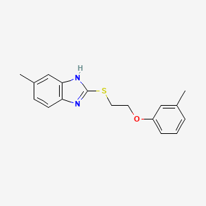 5-methyl-2-((2-(m-tolyloxy)ethyl)thio)-1H-benzo[d]imidazole