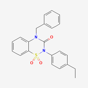 molecular formula C22H20N2O3S B2818662 4-苄基-2-(4-乙基苯基)-2H-1,2,4-苯并噻二嗪-3(4H)-酮 1,1-二氧化物 CAS No. 899976-60-4