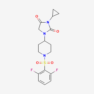 molecular formula C17H19F2N3O4S B2818663 3-环丙基-1-[1-(2,6-二氟苯磺酰基)哌啶-4-基]咪唑并-2,4-二酮 CAS No. 2097863-71-1