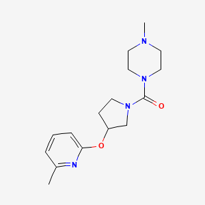 molecular formula C16H24N4O2 B2818664 (4-Methylpiperazin-1-yl)(3-((6-methylpyridin-2-yl)oxy)pyrrolidin-1-yl)methanone CAS No. 1904093-94-2