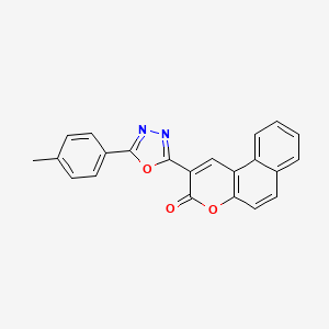 molecular formula C22H14N2O3 B2818665 2-(5-对甲苯-[1,3,4]噁二唑-2-基)-苯并[f]咔唑-3-酮 CAS No. 263563-32-2