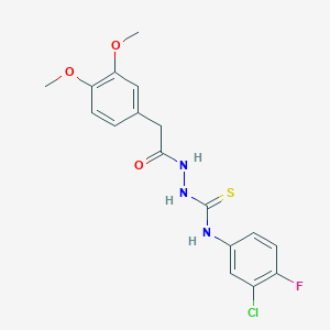 N-(3-chloro-4-fluorophenyl)-2-[2-(3,4-dimethoxyphenyl)acetyl]-1-hydrazinecarbothioamide