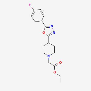 Ethyl 2-(4-(5-(4-fluorophenyl)-1,3,4-oxadiazol-2-yl)piperidin-1-yl)acetate