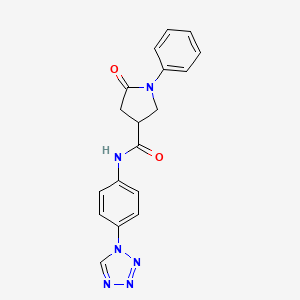 5-oxo-1-phenyl-N-[4-(1H-tetrazol-1-yl)phenyl]pyrrolidine-3-carboxamide