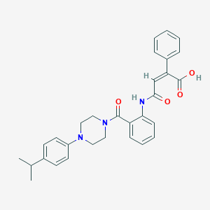 molecular formula C30H31N3O4 B281869 4-(2-{[4-(4-Isopropylphenyl)-1-piperazinyl]carbonyl}anilino)-4-oxo-2-phenyl-2-butenoic acid 
