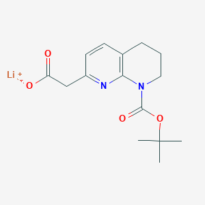 Lithium;2-[8-[(2-methylpropan-2-yl)oxycarbonyl]-6,7-dihydro-5H-1,8-naphthyridin-2-yl]acetate