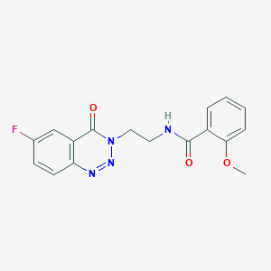 molecular formula C17H15FN4O3 B2818700 N-(2-(6-氟-4-氧代苯并[d][1,2,3]嘧啶-3(4H)-基)乙基)-2-甲氧基苯甲酰胺 CAS No. 1903307-88-9