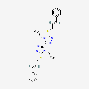 3-[(E)-3-phenylprop-2-enyl]sulfanyl-5-[5-[(E)-3-phenylprop-2-enyl]sulfanyl-4-prop-2-enyl-1,2,4-triazol-3-yl]-4-prop-2-enyl-1,2,4-triazole