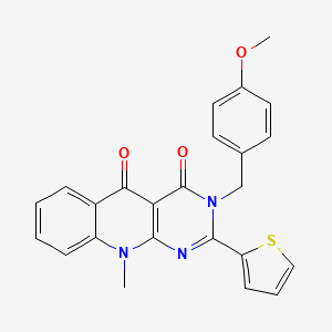 3-(4-methoxybenzyl)-10-methyl-2-(thiophen-2-yl)pyrimido[4,5-b]quinoline-4,5(3H,10H)-dione
