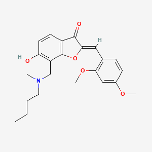 molecular formula C23H27NO5 B2818715 (2Z)-7-{[丁基(甲基)氨基]甲基}-2-(2,4-二甲氧基苯甲亚甲基)-6-羟基-1-苯并呋喃-3(2H)-酮 CAS No. 859132-23-3