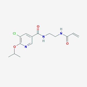 molecular formula C14H18ClN3O3 B2818716 N-(2-{[5-chloro-6-(propan-2-yloxy)pyridin-3-yl]formamido}ethyl)prop-2-enamide CAS No. 1333623-93-0