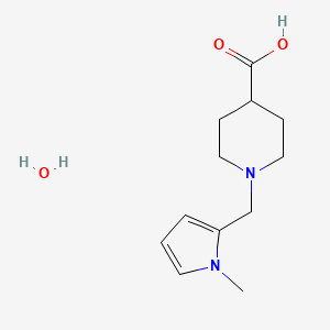 molecular formula C12H20N2O3 B2818719 1-[(1-Methyl-1H-pyrrol-2-yl)methyl]-4-piperidinecarboxylic acid hydrate CAS No. 1177281-06-9; 1269039-36-2