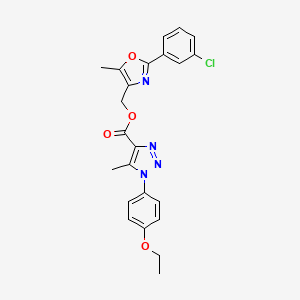 molecular formula C23H21ClN4O4 B2818729 [2-(3-chlorophenyl)-5-methyl-1,3-oxazol-4-yl]methyl 1-(4-ethoxyphenyl)-5-methyl-1H-1,2,3-triazole-4-carboxylate CAS No. 946254-20-2