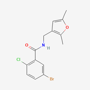 molecular formula C14H13BrClNO2 B2818731 5-溴-2-氯-N-((2,5-二甲基呋喃-3-基)甲基)苯甲酰胺 CAS No. 1351608-46-2