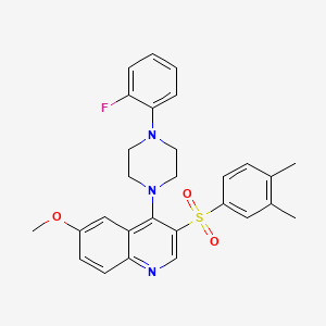 molecular formula C28H28FN3O3S B2818732 3-((3,4-二甲基苯基)磺酰)-4-(4-(2-氟苯基)哌嗪-1-基)-6-甲氧基喹啉 CAS No. 895641-66-4