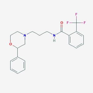 molecular formula C21H23F3N2O2 B2818778 N-(3-(2-phenylmorpholino)propyl)-2-(trifluoromethyl)benzamide CAS No. 953915-09-8