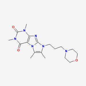 molecular formula C18H26N6O3 B2818779 2,4,7,8-Tetramethyl-6-(3-morpholin-4-ylpropyl)purino[7,8-a]imidazole-1,3-dione CAS No. 922465-36-9