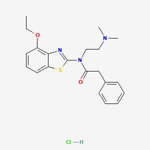 molecular formula C21H26ClN3O2S B2818780 N-(2-(dimethylamino)ethyl)-N-(4-ethoxybenzo[d]thiazol-2-yl)-2-phenylacetamide hydrochloride CAS No. 1216928-81-2