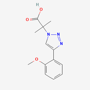molecular formula C13H15N3O3 B2818781 2-[4-(2-甲氧基苯基)-1H-1,2,3-噻二唑-1-基]-2-甲基丙酸 CAS No. 2138531-35-6