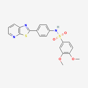 molecular formula C20H17N3O4S2 B2818787 3,4-二甲氧基-N-(4-(噻唑并[5,4-b]吡啶-2-基)苯基)苯磺酰胺 CAS No. 863594-56-3