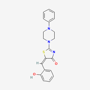 (5E)-5-[(2-hydroxyphenyl)methylidene]-2-(4-phenylpiperazin-1-yl)-4,5-dihydro-1,3-thiazol-4-one