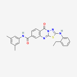 N-(3,5-dimethylphenyl)-2-[(2-ethylphenyl)amino]-5-oxo-5H-[1,3,4]thiadiazolo[2,3-b]quinazoline-8-carboxamide