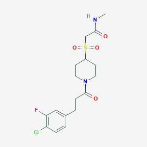2-((1-(3-(4-chloro-3-fluorophenyl)propanoyl)piperidin-4-yl)sulfonyl)-N-methylacetamide
