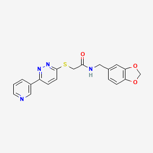 molecular formula C19H16N4O3S B2818822 N-(1,3-benzodioxol-5-ylmethyl)-2-(6-pyridin-3-ylpyridazin-3-yl)sulfanylacetamide CAS No. 893999-87-6