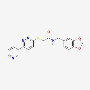 molecular formula C19H16N4O3S B2818822 N-[(2H-1,3-benzodioxol-5-yl)methyl]-2-{[6-(pyridin-3-yl)pyridazin-3-yl]sulfanyl}acetamide CAS No. 893999-87-6