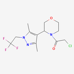2-Chloro-1-[3-[3,5-dimethyl-1-(2,2,2-trifluoroethyl)pyrazol-4-yl]morpholin-4-yl]ethanone