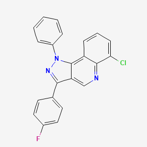 molecular formula C22H13ClFN3 B2818829 6-chloro-3-(4-fluorophenyl)-1-phenyl-1H-pyrazolo[4,3-c]quinoline CAS No. 901021-05-4