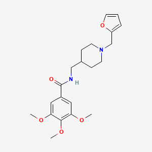 molecular formula C21H28N2O5 B2818833 N-((1-(furan-2-ylmethyl)piperidin-4-yl)methyl)-3,4,5-trimethoxybenzamide CAS No. 954077-90-8