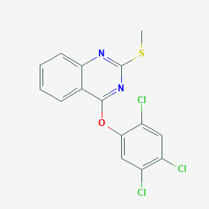 molecular formula C15H9Cl3N2OS B2818837 2-(甲硫基)-4-(2,4,5-三氯苯氧基)喹唑啉 CAS No. 477845-94-6
